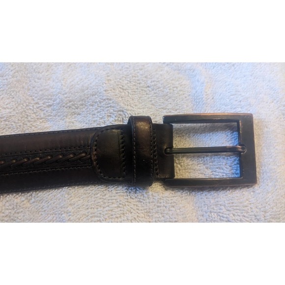 Mezlan Brown Woven Leather Belt Size 34, Made in Spain, 4929 - Picture 3 of 5
